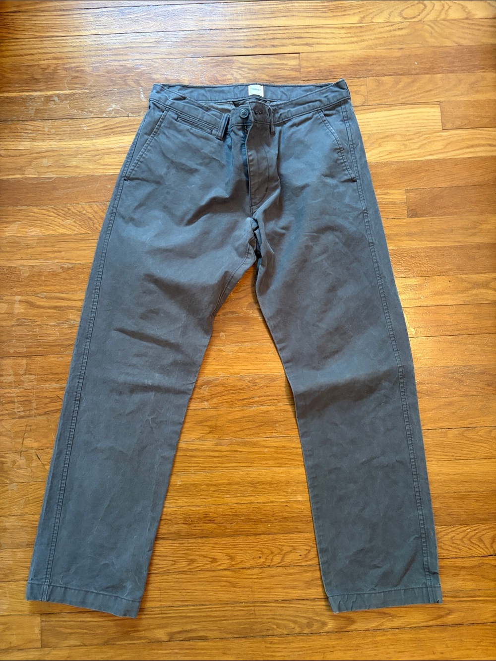 Lands' End Men's Charcoal Gray Straight Chinos 32x30